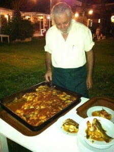 Christos prepares dinner
