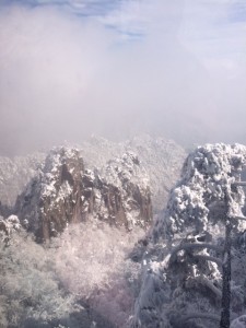 Ascending Huangshan -  view from cablecar